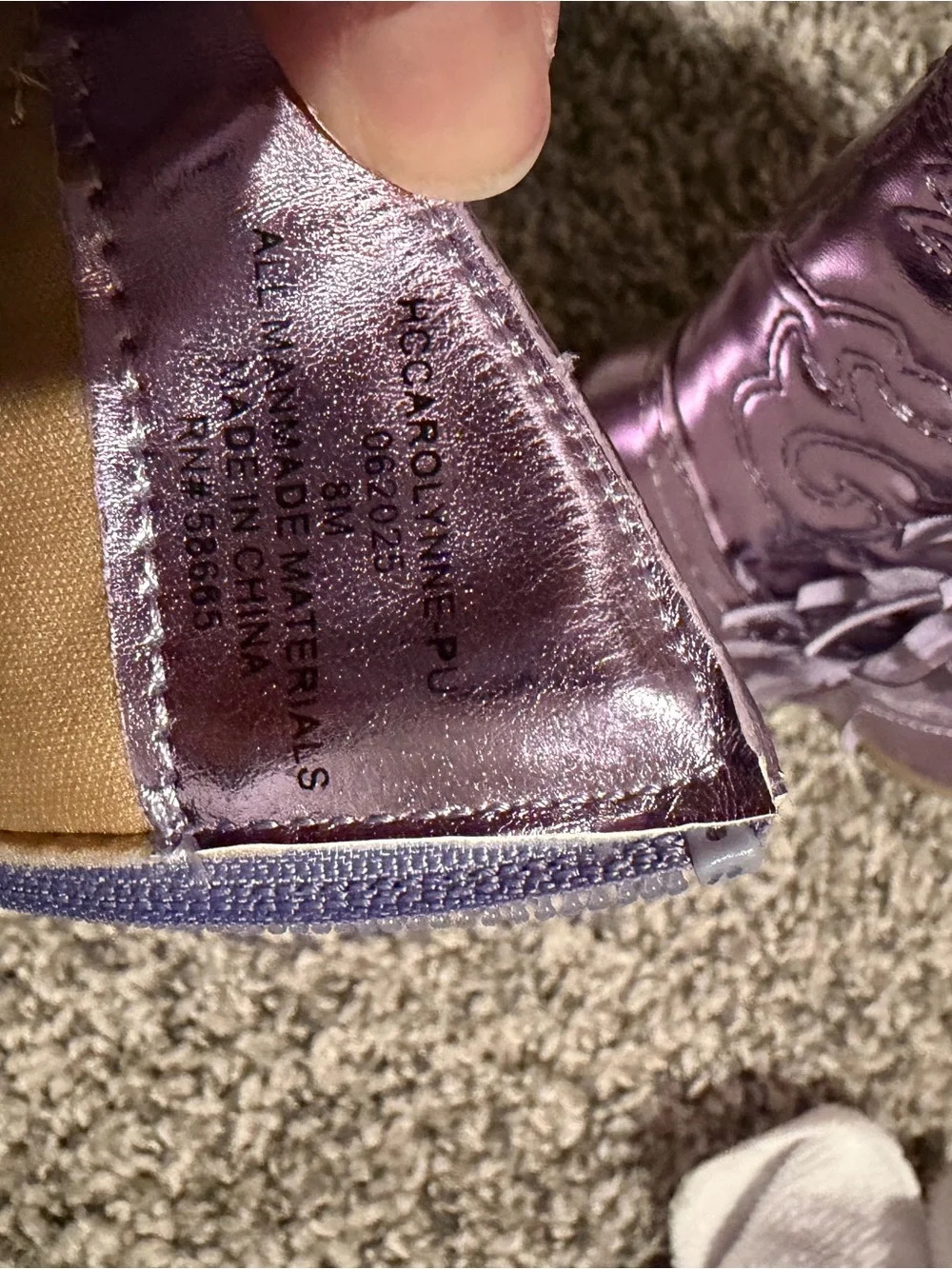 Metallic Purple toddler western Boots